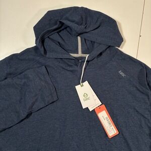 NEW Tasc Performance Carrollton Hoodie 2XL Navy Heather Bamboo Golf Wicking